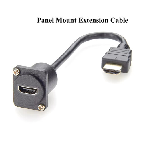 D Type High Definition Multimedia Interface Panel Mount Cable Male to Female Cable Flange Mount Pass Through Socket 2