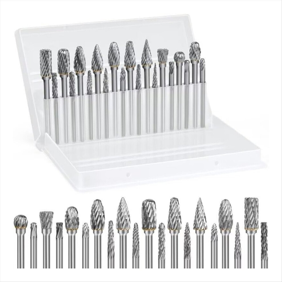 Carbide Burr Set 1/8 Inch Shank Die Grinder Rotary Tool Rasp Bits Accessories For Woodworking Drilling Carving Engraving 4853544052846