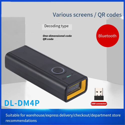 Wireless Mini 1D/2D Barcode Scanner Bluetooth Barcode Reader Mini Barcode Reader Support Screen Paper Code 2
