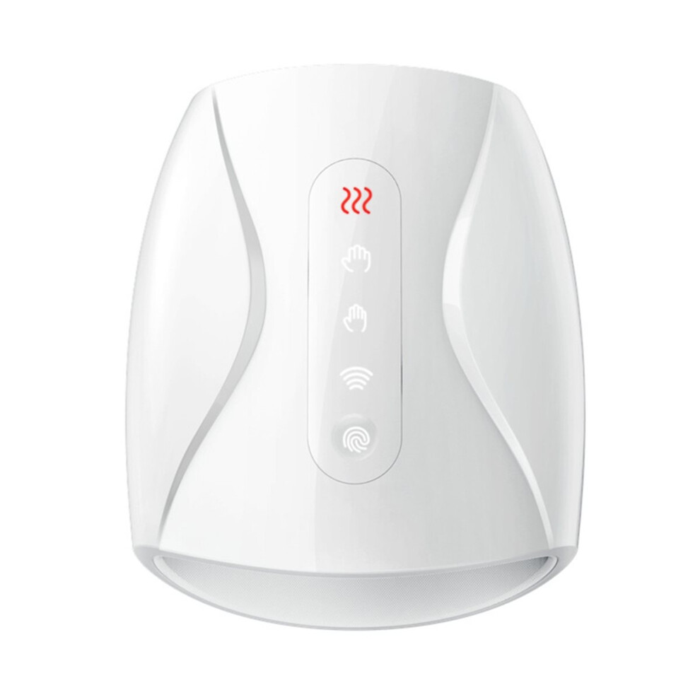 White Electric Hand Massager Air Pressure Heat Compresses Heating Palm Finger Acupoint Massage Device For Pain Relief