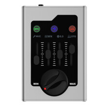 Mini carte son avec microphone et fonction Bluetooth OTG pour ordinateur, chant, scène et streaming en direct (argent)