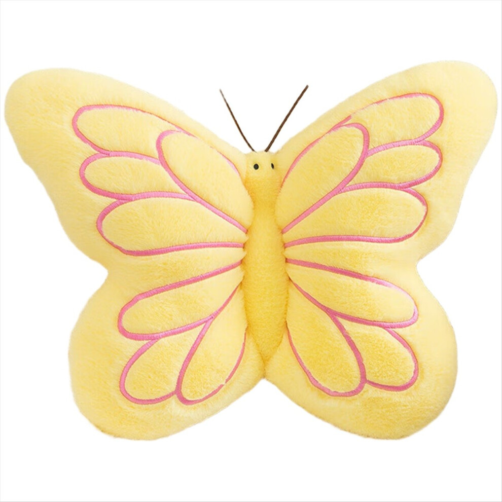 Butterfly Pillow Decorative Butterfly Shaped Throw Pillow Soft Plush Cushion Decor for Bedroom Living Room Sofa Couch Yellow
