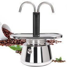 2 Kop Dobbeltrørs Moka-kande Rustfrit Stål Komfur Espressomaskine Cafeteras Italiensk Percolator Espressomaskine Kompatibel