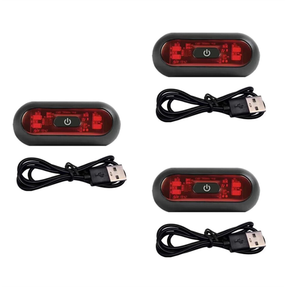 3 Pcs Bicycle Helmet Led Rechargeable Safety Tail Bike Motorcycles Accessories Helmet Moto Usb Helmet Light 4852687944827