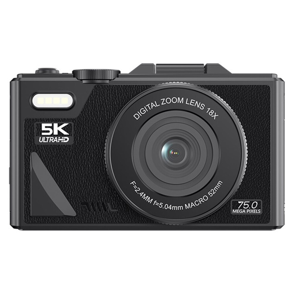 75Mp Digital Camera 5K Video, 18X Zoom, Vintage Vlog Recorder, 180 Flip Screen, Wifi - Ideal For Content Creators 4852687961343