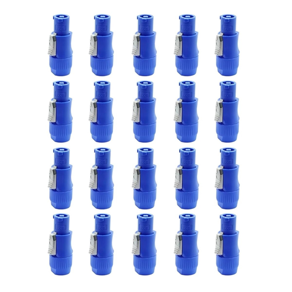 20Pcs Powercon Connector Male Plug Power Plug Adapter For Beam Light Stage Light Power Input Blue 4852687948207