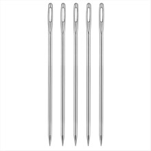 Conjunto de 5 agulhas de costura manual para estofamento com olho grande, 10 cm de comprimento, para quilting e artesanato.