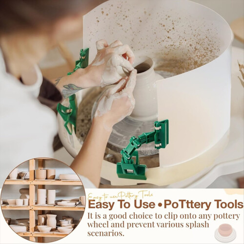 Clay Screen for Pottery Tool 34x9 Inch Ceramic Splash Protection Shield , with Pottery Sponge,for Pottery Wheel Machine 1