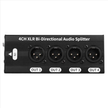XLR Balanceret Lydsplitter 3-benet 1 Indgang 4 Udgang Lydsignalsplitterboks Ingen strøm kræves 1X4 XLR Lydsplitter