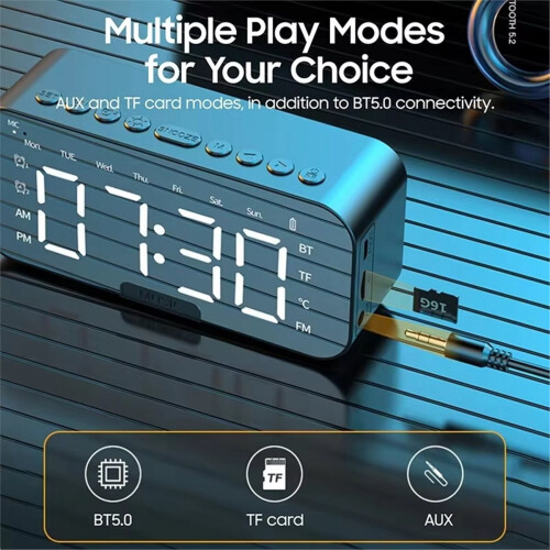 Réveil Enfant Numérique LED Motif Vache – Multifonction Avec Veilleuse, Sons Et Minuterie