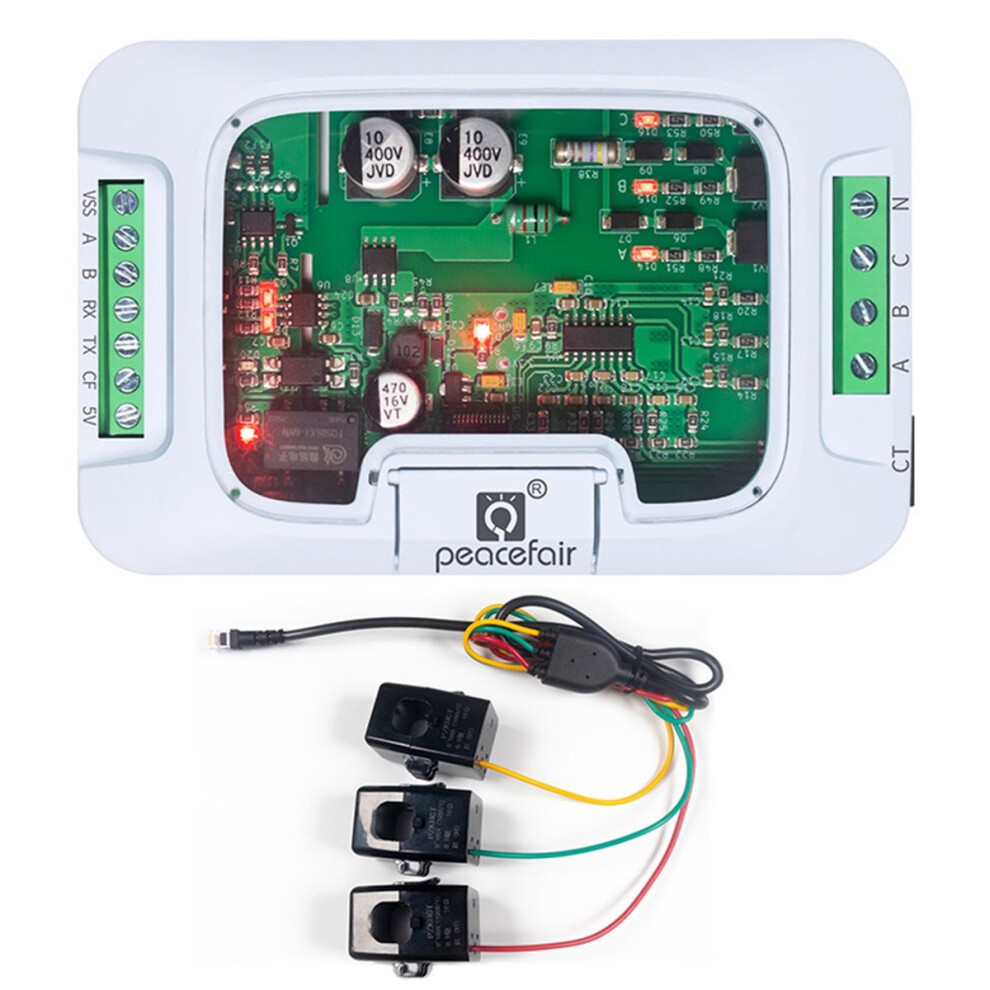 Pzem-6L24 3-Phase Energy Monitor Module Din Rail Active/Reactive Power Pulse 1000Imp/Kwh 4852687978051