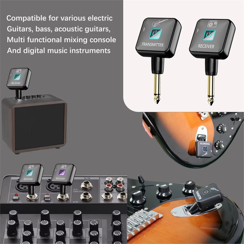 Système Sans Fil Pour Guitare/Basse - Émetteur & Récepteur 2.4 GHz, Batterie Rechargeable, Faible Latence - 8
