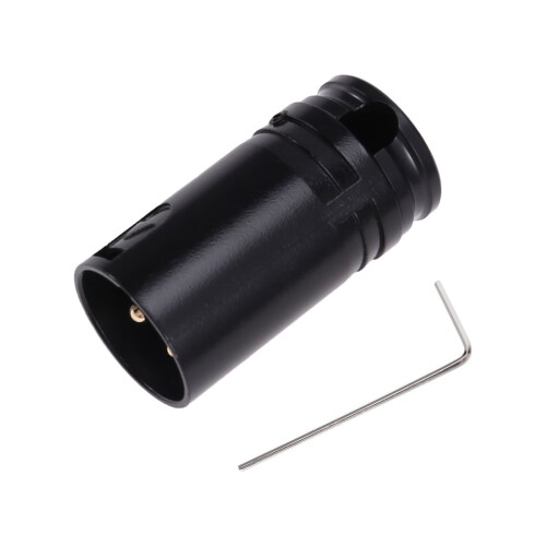 Adaptador de solda XLR compacto macho para macho para microfone, conector XLR de 3 pinos com carcaça preta. 1
