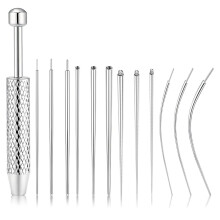 Gripeverktøy for piercing med konisk kule til 14G 16G 18G 20G påføringsverktøy for øredobber i rustfritt stål med flat bakside