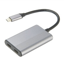AR Smart Glasses USB C Hub, 2-ports USB-C Hub med DP Alt Mode Output 4K@60Hz, 100W PD hurtigopladning til Switch,