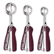 Kekslöffel-Set (3-teilig), Eiscremelöffel aus Edelstahl, Teiglöffel, Cupcake-Kugellöffel