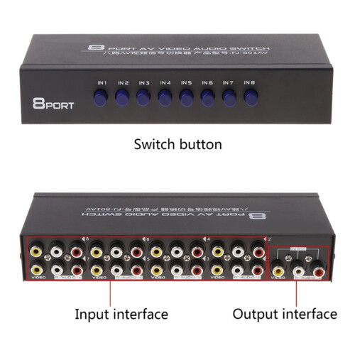 8-vejs AV-switch-udgang Kompositvideo L/R-boks til DVD 1