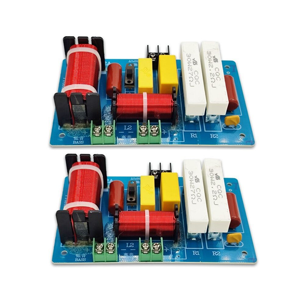 2Pcs Pa-2A 2 Ways Speaker Crossover Treble + 450W Pure Bass Subwoofer Frequency Divider Filters Diy For Home 4851222382636
