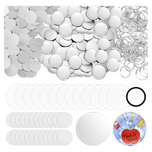 3 Inch/75mm Button Making Mirror Supplies, Blank Round Buttons Supplies for Button Making Machine, Circle, Plastic Film