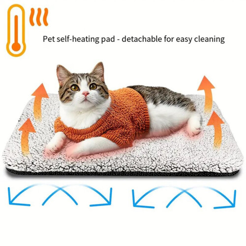Tapis Chauffant Pour Chat/chien – 60x30 Cm, Rechargeable USB – 3 Niveaux De Chaleur, Surface Lavable