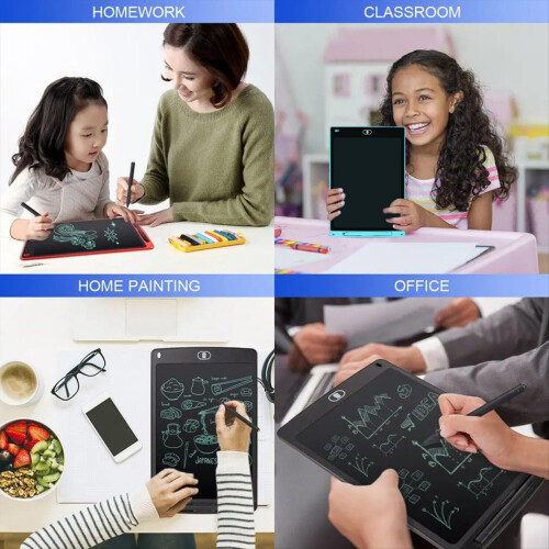 Quadro de escrita LCD de 12 polegadas para desenho e grafite colorido, brinquedo para crianças e estudantes, presente de Natal e aniversário, rosa. 1