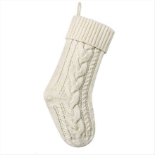 Knitted Christmas Stockings for Family - White Fireplace Hanging Socks