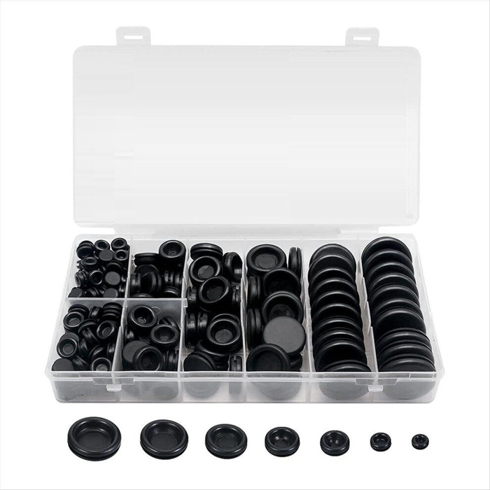 188 Pieces Closed Rubber Grommet Firewall Solid Hole Plug Assortment Kit For Wire Electrical Appliance Plumbing 4851222386399