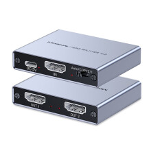 -Compatibele splitter 1 ingang 2 uitgangen 4Kx2K/30Hz videosynchronisatie aluminiumlegering schermspiegelingsapparaat