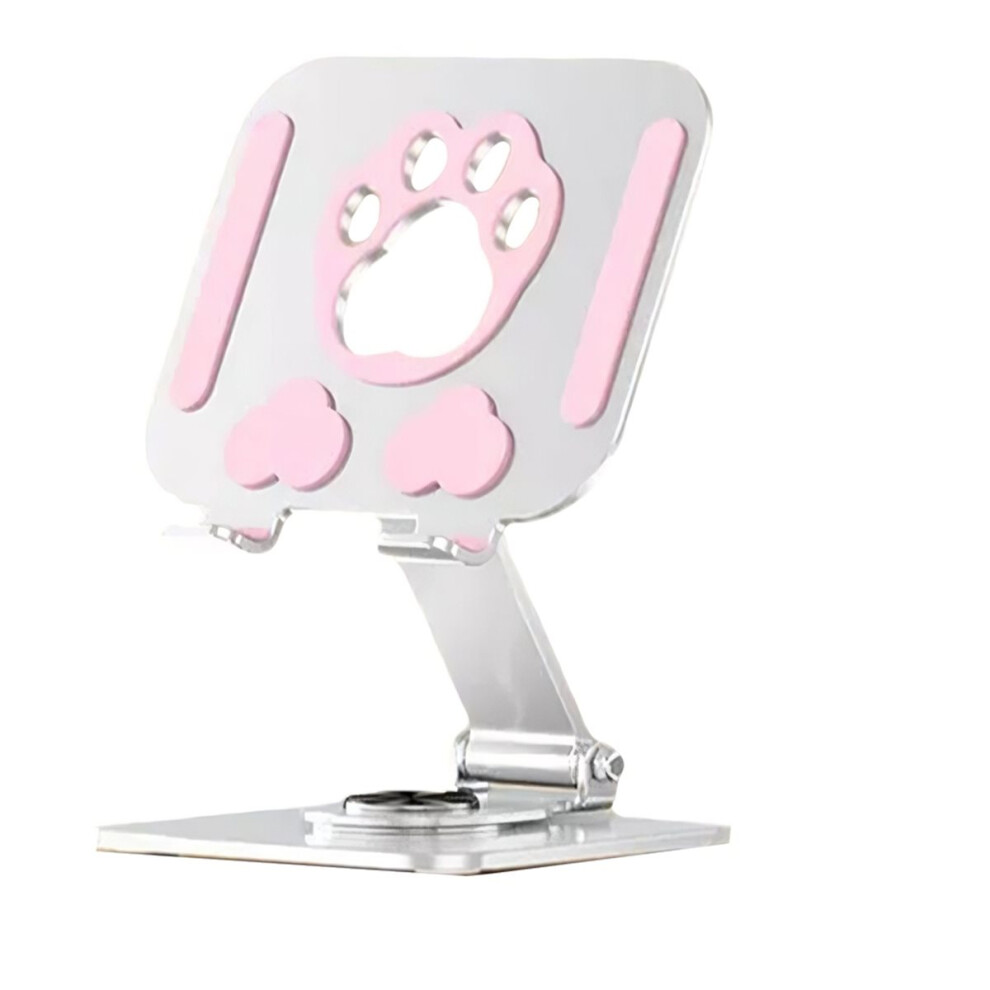 Multifunction Phone Tablet Desk Stand 360 Rotating Foldable Holder For Live Streaming Tablets Smartphone White 4851222347529