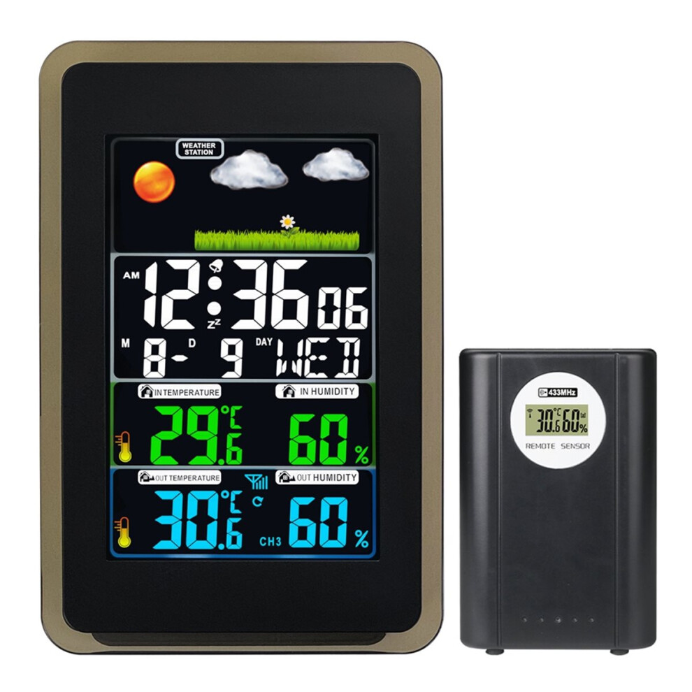 Weather Station Digital Clock Thermometer Hygrometer Weather Forecast Wireless Touch Screen Weather Monitoring 4851222351380