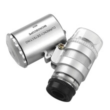 Bærbar Mini Pocket 60X Mikroskop Håndholdt Forstørrelsesglas Lup UV Lys Valutadetektor Juveler Forstørrelsesglas