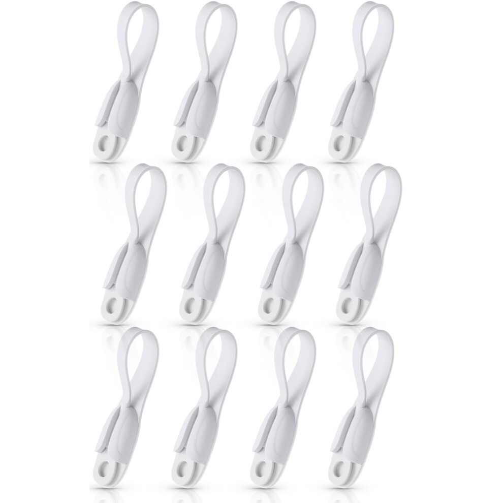 12Pcs Cord Bundlers Organizer For Appliances, Self Adhesive Kitchen Appliance Silicone Holder White 4851222399382