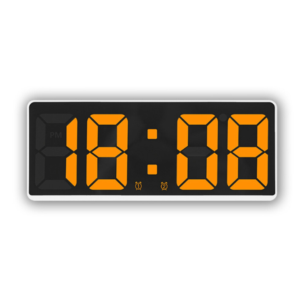 Digital Alarm Clock Simple LED Large Screen Bedroom Bedside Orange