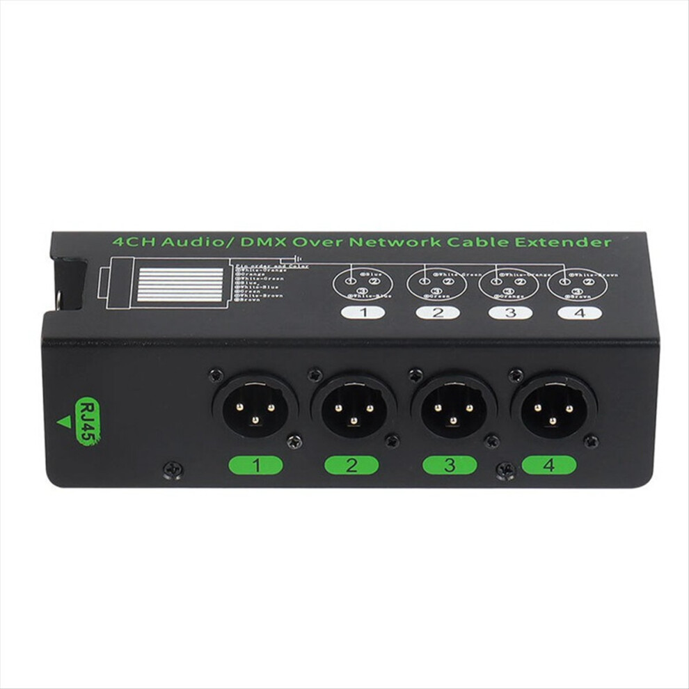 4Ch 3 Pin Audio/Dmx Over Network Cable Extender Dmx512 Signal Xlr To Rj45 Ethernet Adapter Xlr-Male 4851222382797