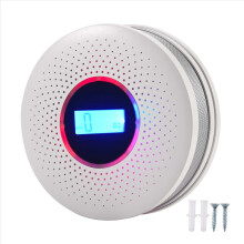 Carbon Monoxide and Smoke Combo Detector Battery Operated CO Alarm with LED Light Flashing Sound Warning