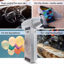 Air Blower 140000RPM Fan Power Display Powerful Computer Dust Blowing Cleaning Tools Portable Hand Fan Gray