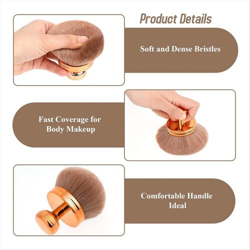 Makeup Brush for Bronze Blend Self Tan Back Applicator Provides Unblemished Application Without Streaking RoseGold 2