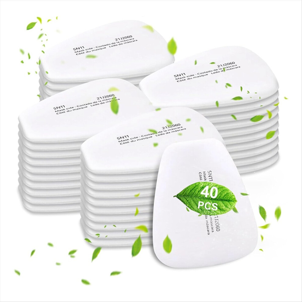 40Pcs 5N11 Respirator Filter Cotton, Replacement Particulate Cotton For 6200, 6502, 7502, 6800, And Ff402 Series 4851222382278