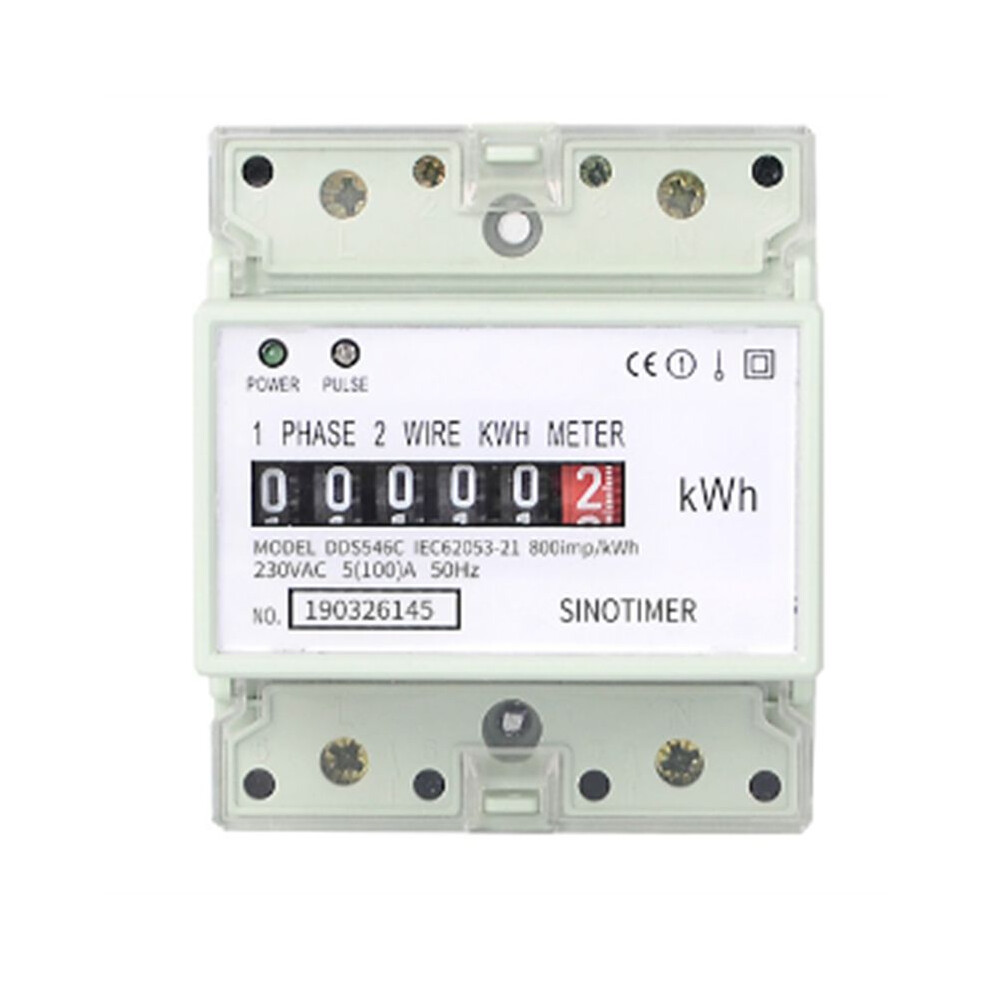 Electric Single Phase Two Wire Ac 220V 100A Energy Meter Kwh Counter Consumption Analog Electricity Wattmeter(A) 4851222388799
