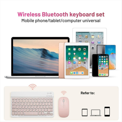 10 Inch Bluetooth Keyboard Rechargeable Ultra-Slim Wireless Mouse Keyboard Set for Android Tablet A 1