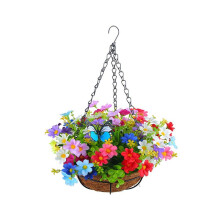 Artificial Hanging Flowers in Basket for Patio Lawn Garden Decor, for the Decoration of Outdoors and Indoors-Multicolor