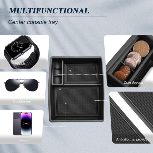 Center Console Organizer Tray for 2024 Armrest Tray Storage Box Accessories 1