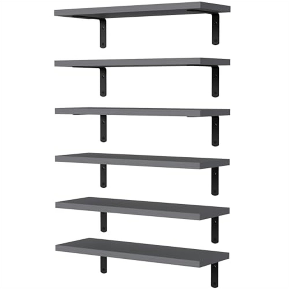 Floating Shelves,Wooden Floating Shelves For Wall Decor, Wall Mounted Floating Bathroom Shelf For Storage Grey 4852088541809