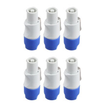 6 conectores Powercon macho de 3 pinos para saída de sinal, para iluminação de palco e feixes de luz.