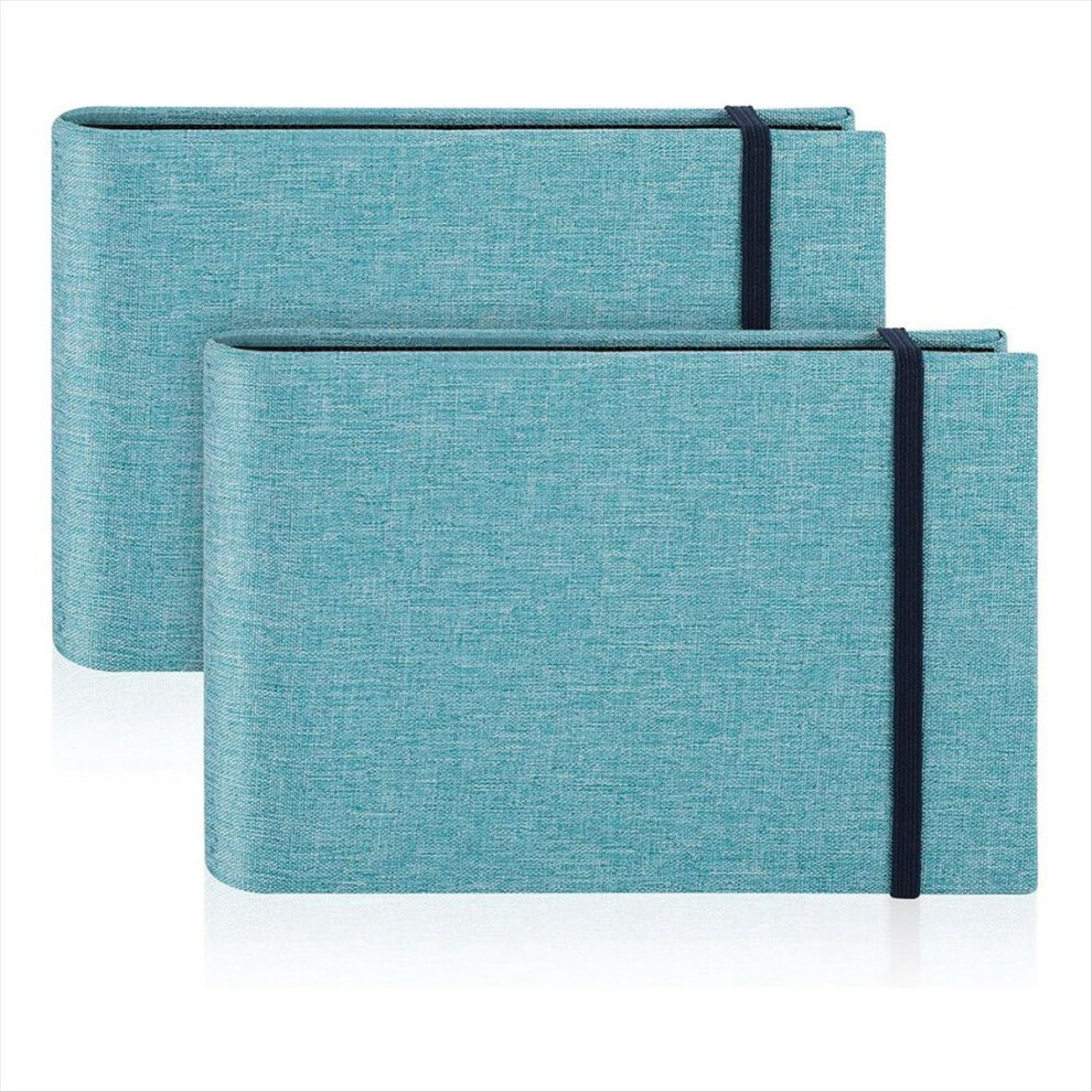 2 Pack Small Photo Albums, 6x4 Slip in Albums 200 Photos Mini Flip Book Album Portable Cover Memory Blue