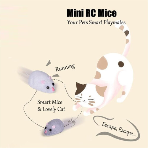 Souris télécommandées miniatures infrarouges pour chats, chiens et enfants - Idée cadeau de Noël 1