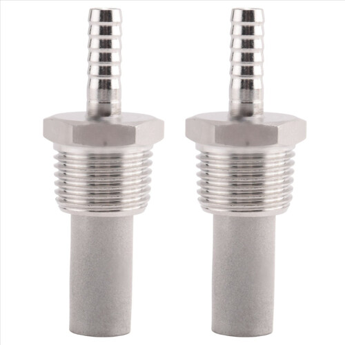 2X Hjemmebrygning Inline Oxygenering Diffusionsten Luftningssten 1/2 Npt Karboniseringssten