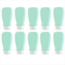 Grøn 90 ml rejse silikone refillflaske, showergel, shampoo refillflaske, klemme refill tom flaske
