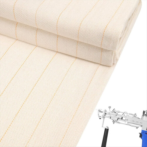 Tecido para tufagem de 98 polegadas x 59 polegadas com linhas marcadas, tecido para bordado punch needle, tecido grande para tufagem com overloque. 1