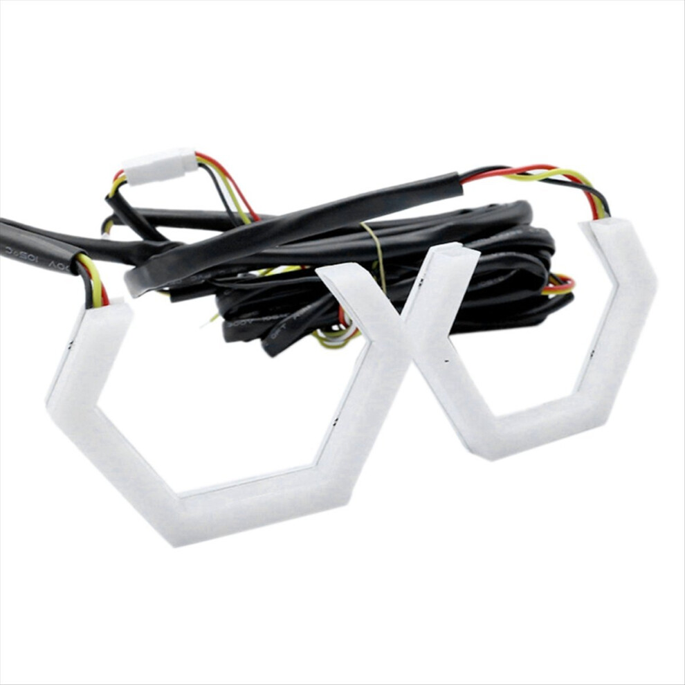 2Pcs Rgb Angel Eyes Rings Turn Signal Bluetooth App Control Car Utv Motorcycle Drl Head Decorative 90Mm Light 4852088504668